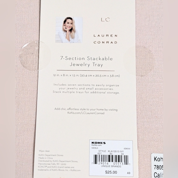 LC LAUREN CONRAD, Beautiful 3 Piece Jewelry Trays and Bar,in a Neutral Color. - Picture 7 of 8